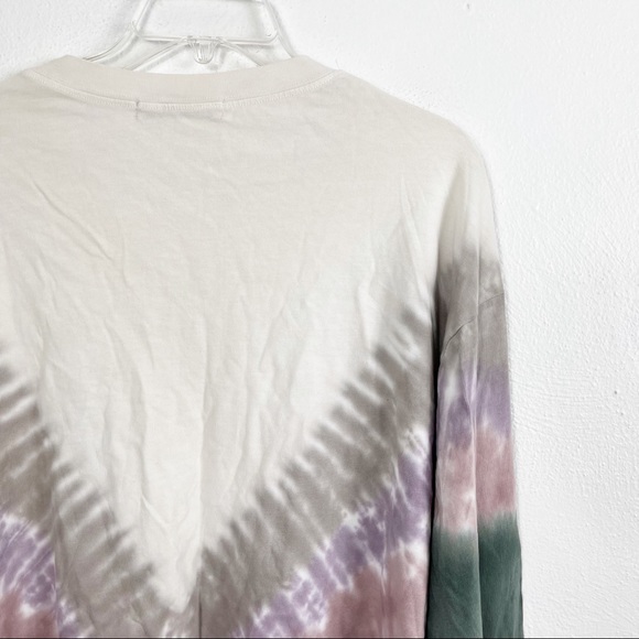 Daydreamer Dusty Rose Tie Dye Long Sleeve Crewneck Crop Top - Picture 7 of 10